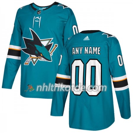 San Jose Sharks Trikot Custom Adidas 2017-2018 Teal Authentic - Herren